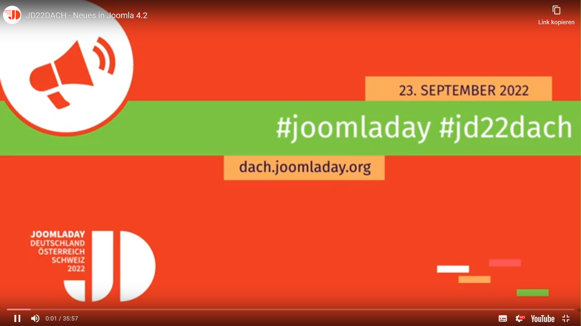 JoomlaDay Videos auf Youtube